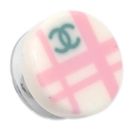 Chanel Button Piercing Earrings White 05P 195346 - Picture 2 of 8